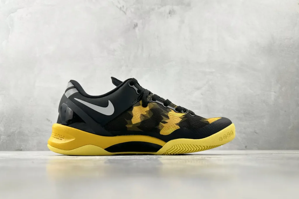 Nike Kobe 6 Protro black yellow camo knit basketball sneakers with rubber sole