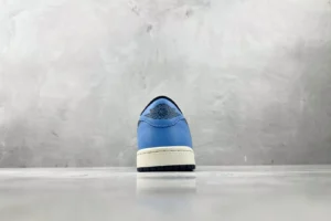 Nike Air Jordan 1 Low OG University Blue blue white black leather sneakers back view