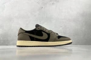 Nike Jordan 1 Low OG Travis Scott Style DV7295-001 Cactus Jack black and dark mocha leather sneakers