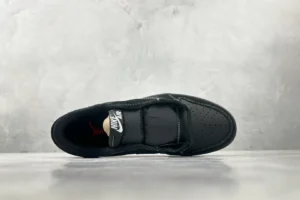 Nike Jordan 1 Retro Low OG 553558-013 black/white leather sneakers with perforated toe box