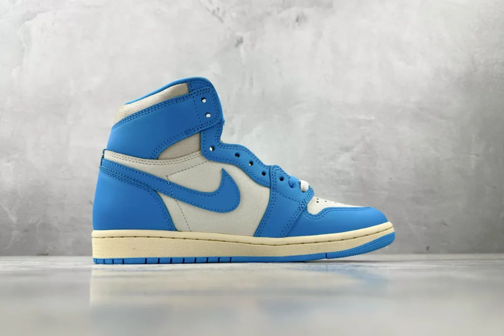 Nike Jordan 1 Retro High OG UNC 555088-117 white/blue premium leather sneakers
