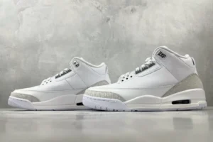Nike Jordan 3 Retro OG 136064-019 White Cement Grey leather sneaker with iconic design and visible air unit