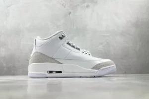 Nike Jordan 3 Retro White Cement CT8532-100 white colorway leather sneaker with cement grey overlays