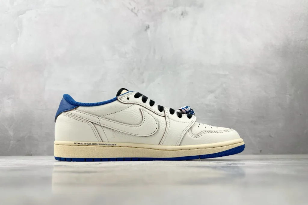 Nike Jordan 1 Low OG Travis Scott Style DD3119-100 white blue black leather sneakers