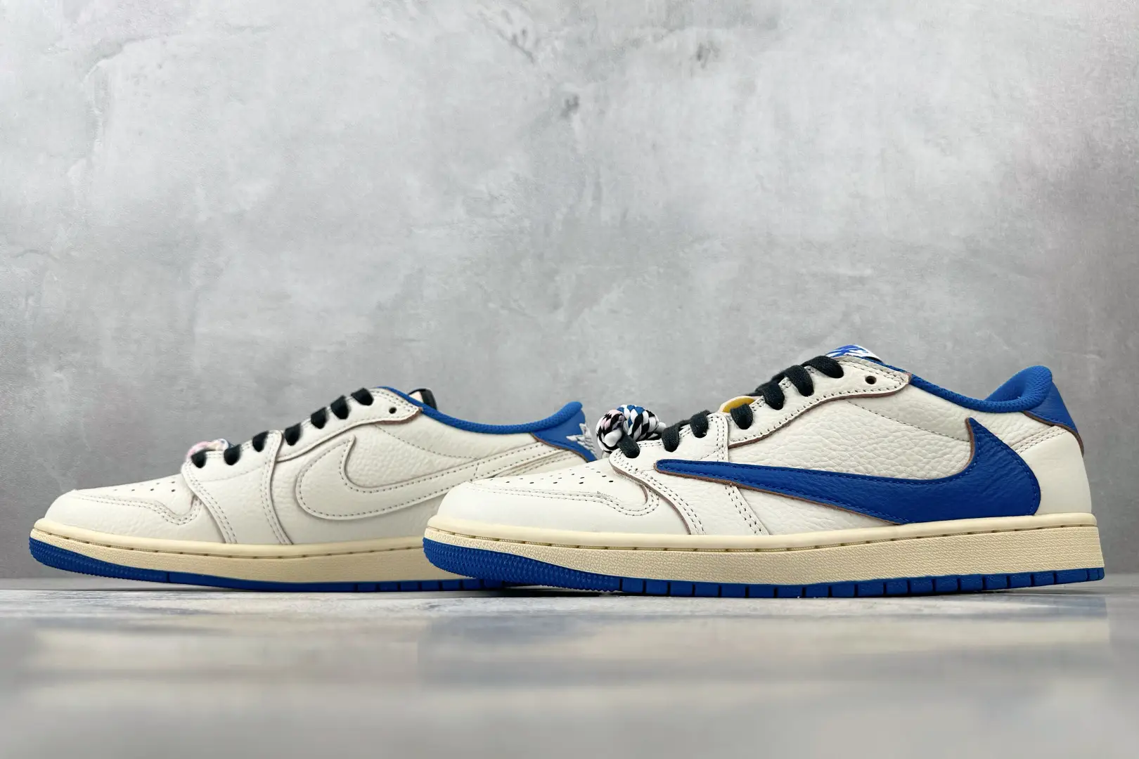 Nike Jordan 1 Low OG Style CV3042-100 Sail White Game Royal Blue leather sneakers