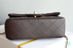 Chanel Classic Flap Bag Medium Brown quilted leather gold chain strap handbag