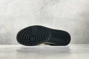 Nike Jordan 1 Retro High OG DZ5485-612 black varsity red and sail cow leather sneaker outsole close-up