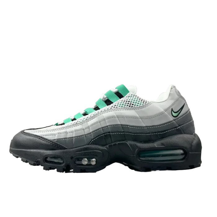 Nike Air Max 95 DJ9640-001 Black Green White gradient mesh and leather sneakers