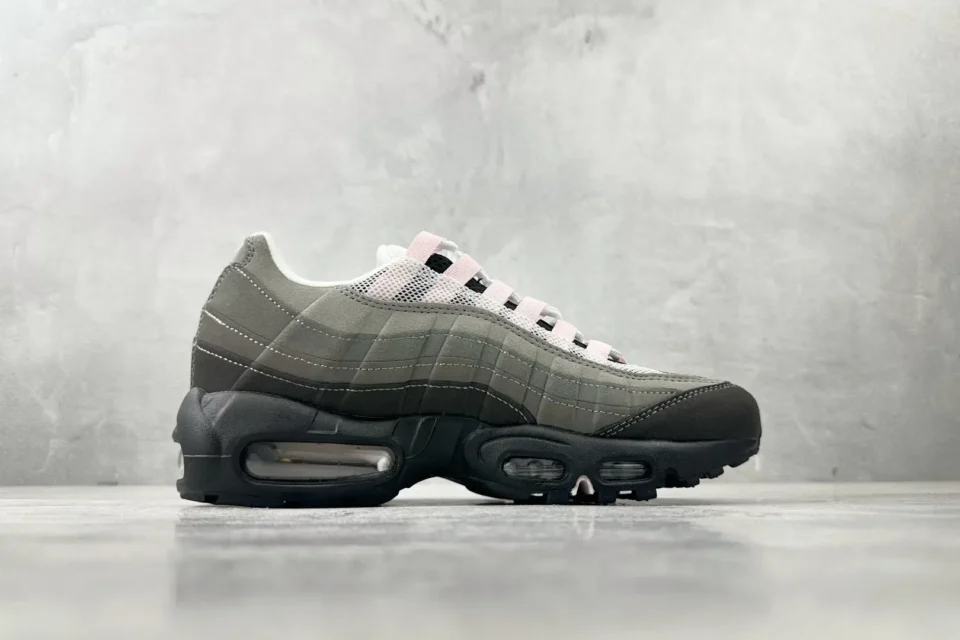 Nike Air Max 95 gradient grey black pink mesh suede sneakers