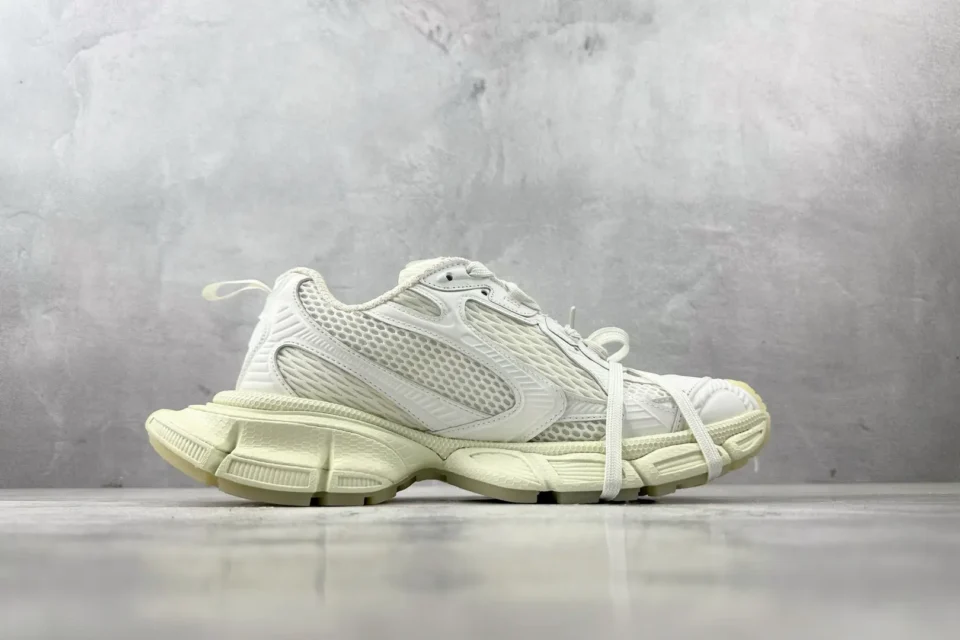 Balenciaga Track sneakers white cream mesh and rubber material with unique multi-layer construction