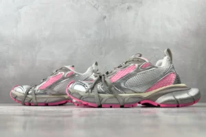 Balenciaga Track 2 sneakers grey pink mesh and synthetic running shoes with layered design