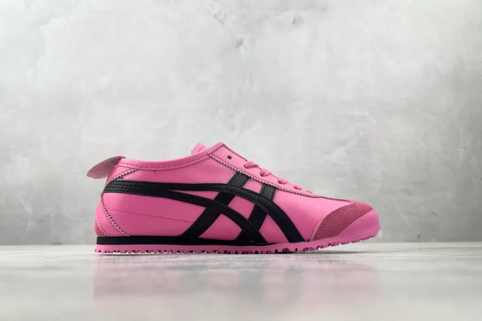 Onitsuka Tiger Mexico 66 pink black leather suede sneakers