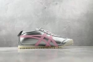 Onitsuka Tiger Mexico 66 silver pink leather sneakers with rubber sole