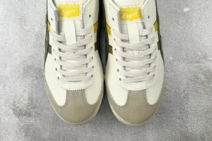 Onitsuka Tiger Mexico 66 white yellow olive leather suede sneakers