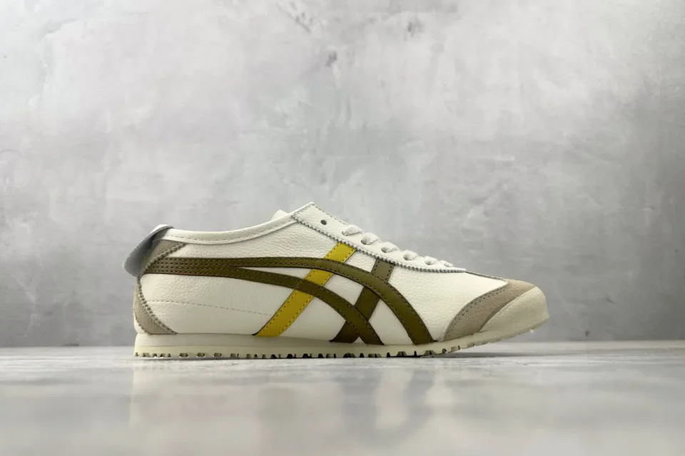 Onitsuka Tiger Mexico 66 vintage white yellow olive leather sneakers