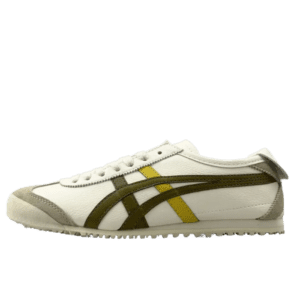 Onitsuka Tiger Mexico 66 D4J2L-0159 white olive green yellow leather sneakers
