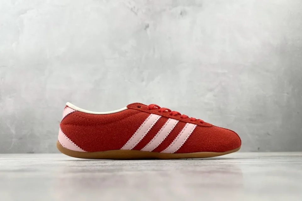 Adidas Dragon OG red pink suede sneakers gum rubber sole low-top design