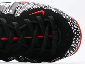 Nike Air Foamposite One black red white synthetic sneakers with elephant print design