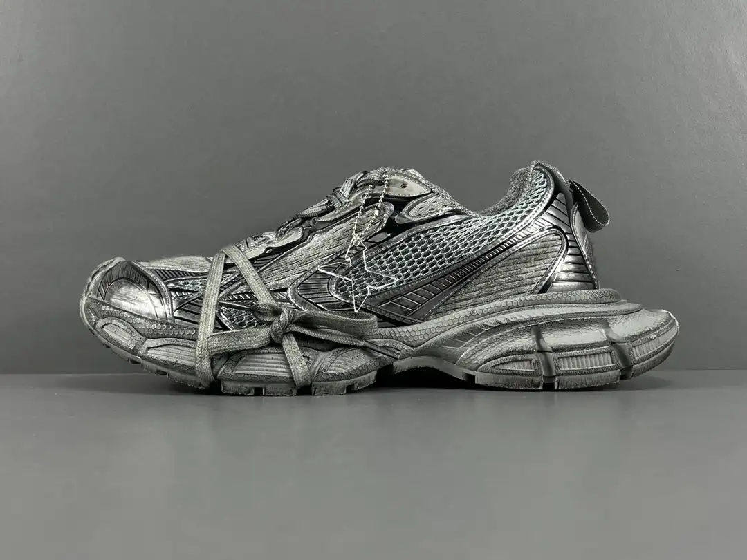 Silver Grey Balenciaga 3XL Mesh Strap with Old Low