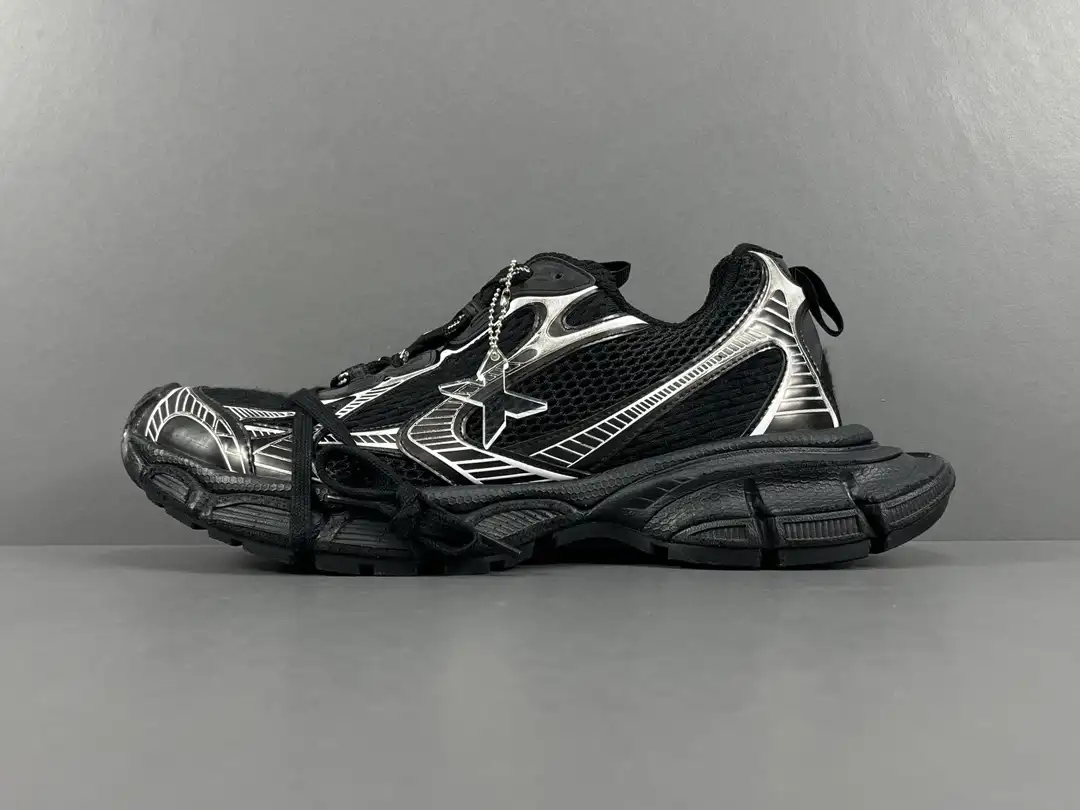 Black Silver Balenciaga 3XL Mesh Strap with Old Low