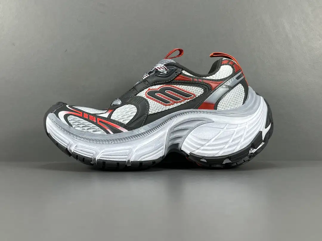 Black Grey Balenciaga 10XL Mesh Round Head Strap Low Top