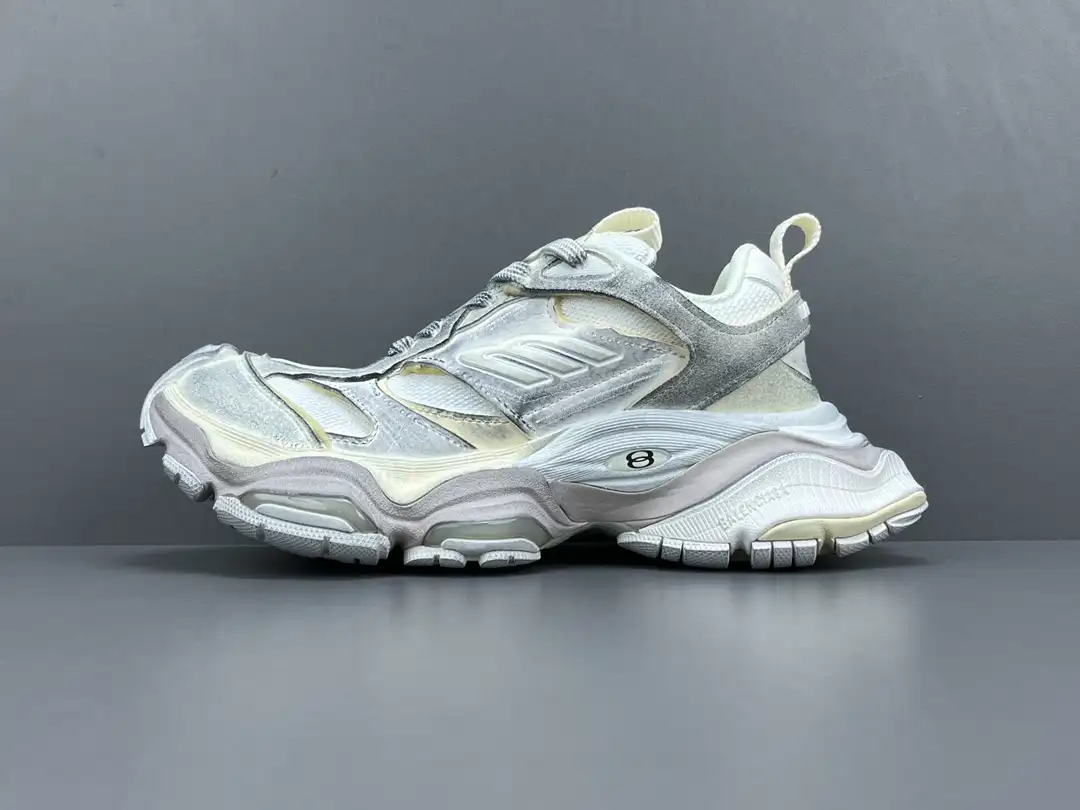 White grey Balenciaga CARGO round toe lace up outdoor concept shoes
