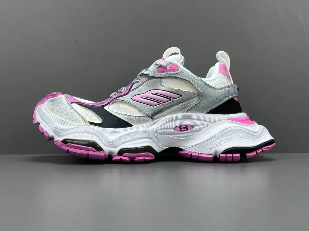 Balenciaga White Grey Pink Balenciaga Balenciaga CARGO Round Head Strap