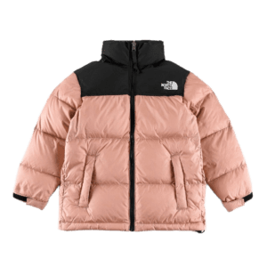 The North Face Nuptse Jacket pink black nylon insulated puffer jacket
