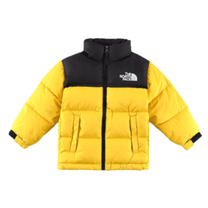 The North Face Nuptse jacket yellow black insulated water-resistant puff jacket
