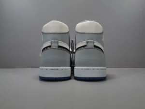 Nike Air Jordan 1 High OG University Blue gray white black leather sneakers rear view