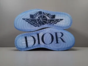 Dior Air Jordan 1 High OG Obsidian blue icy translucent rubber sole sneakers