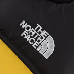 The North Face jacket black yellow nylon fabric with white embroidered logo