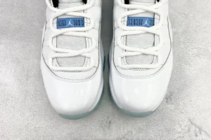 Nike Air Jordan 11 Low Legend Blue white and legend blue colorway leather sneakers