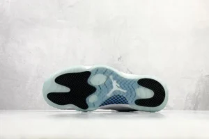 Nike Air Jordan 11 Retro Low IE black white icy blue outsole leather sneakers