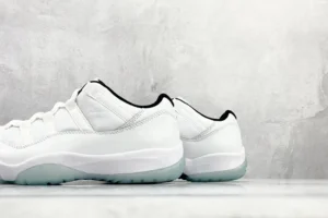 Air Jordan 11 Low Concord white black leather sneakers with translucent sole