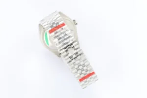 Rolex Datejust Jubilee bracelet stainless steel watch band with red protective stickers on links