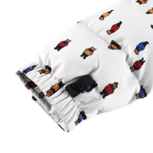 Polo Ralph Lauren Bear Print Ski Jacket White color insulated nylon material winter wear