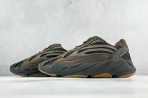 Adidas Yeezy Boost 700 v2 Geode earthy brown grey suede mesh sneakers with gum sole