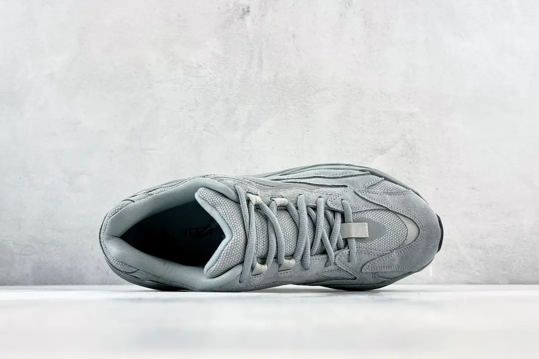Adidas Yeezy Boost 700 V2 static grey mesh suede sneakers with reflective detailing