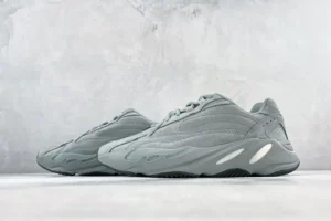 Adidas Yeezy Boost 700 V2 Static gray mesh suede sneakers with reflective accents