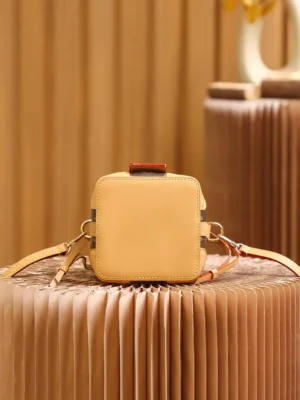 Louis Vuitton Petite Malle 20 M80347 beige leather compact crossbody bag gold hardware