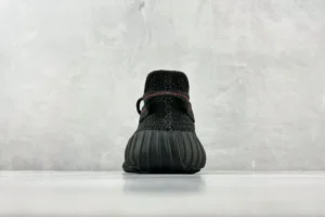 Adidas Yeezy Boost 350 V2 black red Primeknit sneakers with ribbed rubber sole