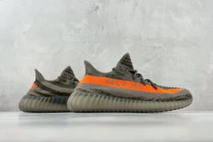 Adidas Yeezy Boost 350 V2 Beluga grey orange Primeknit sneakers with translucent rubber sole
