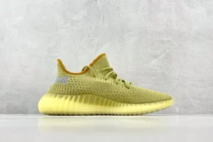 Adidas Yeezy Boost 350 V2 Sulfur yellow Primeknit sneakers with ribbed rubber sole