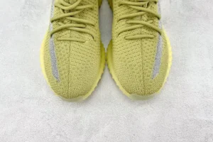 Adidas Yeezy Boost 350 V2 Sulfur yellow grey Primeknit sneakers with ribbed sole