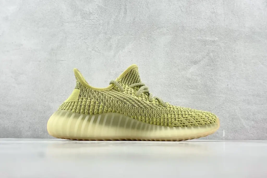 Adidas Yeezy Boost 350 V2 Sulfur yellow Primeknit sneakers translucent rubber sole