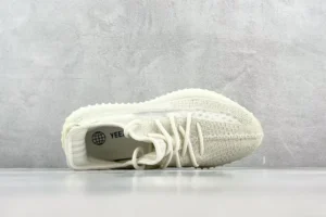 Adidas Yeezy Boost 350 V2 cream white primeknit sneakers with translucent stripe and ribbed sole