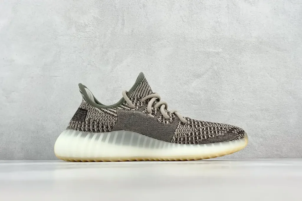 Adidas Yeezy Boost 350 V2 Zyon tan brown gray Primeknit sneakers with translucent sole