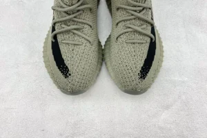 Adidas Yeezy Boost 350 V2 earth beige black knit sneakers with ribbed sole