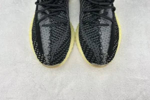 Adidas Yeezy Boost 350 V2 carbon black reflective knit sneakers with gum rubber sole